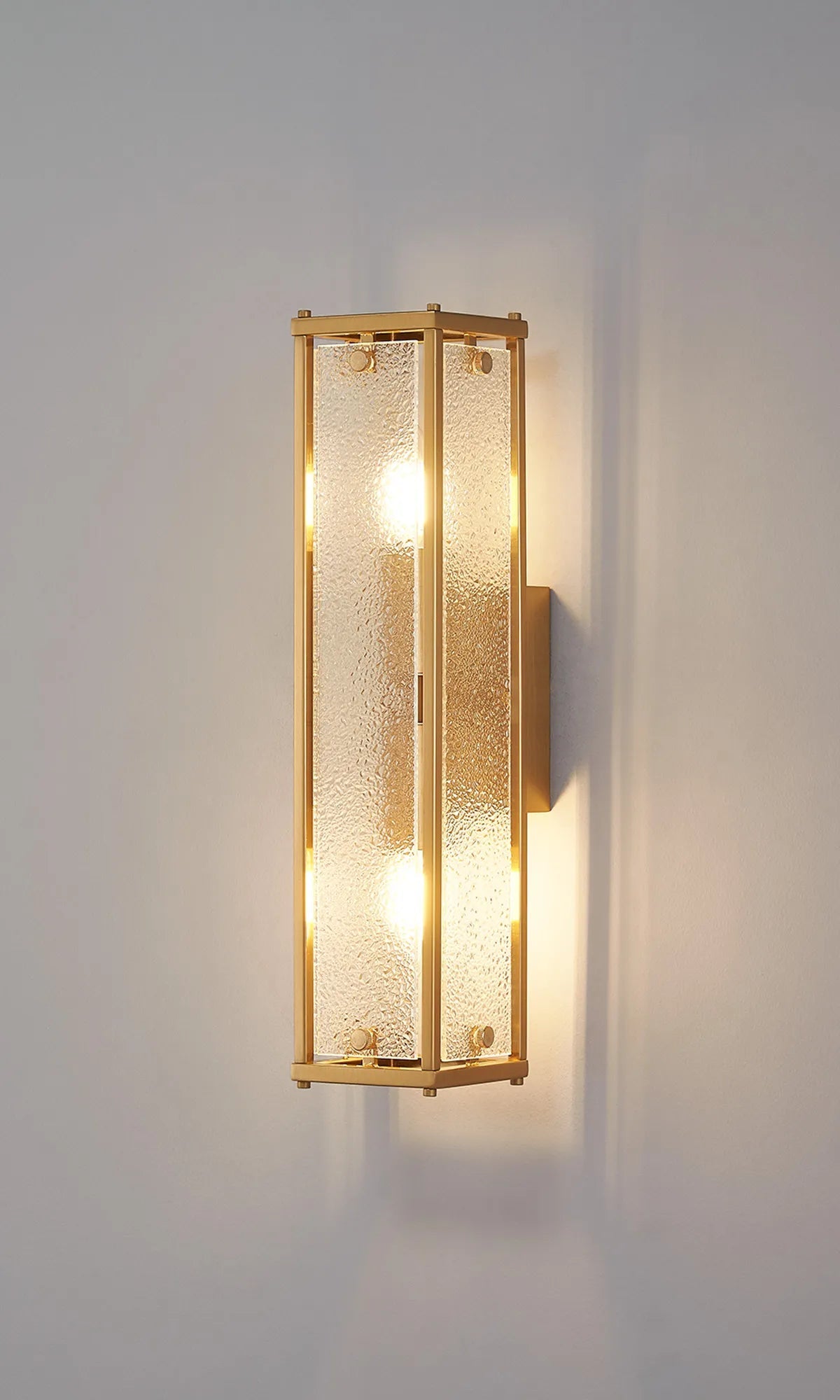 Luminosity Designs Ltd - Sherlock 40cm Rectangular Wall Light, 2 Light E14, IP44, Antique Brass with Faux Alabaster Glass - Luminosity Designs Ltd