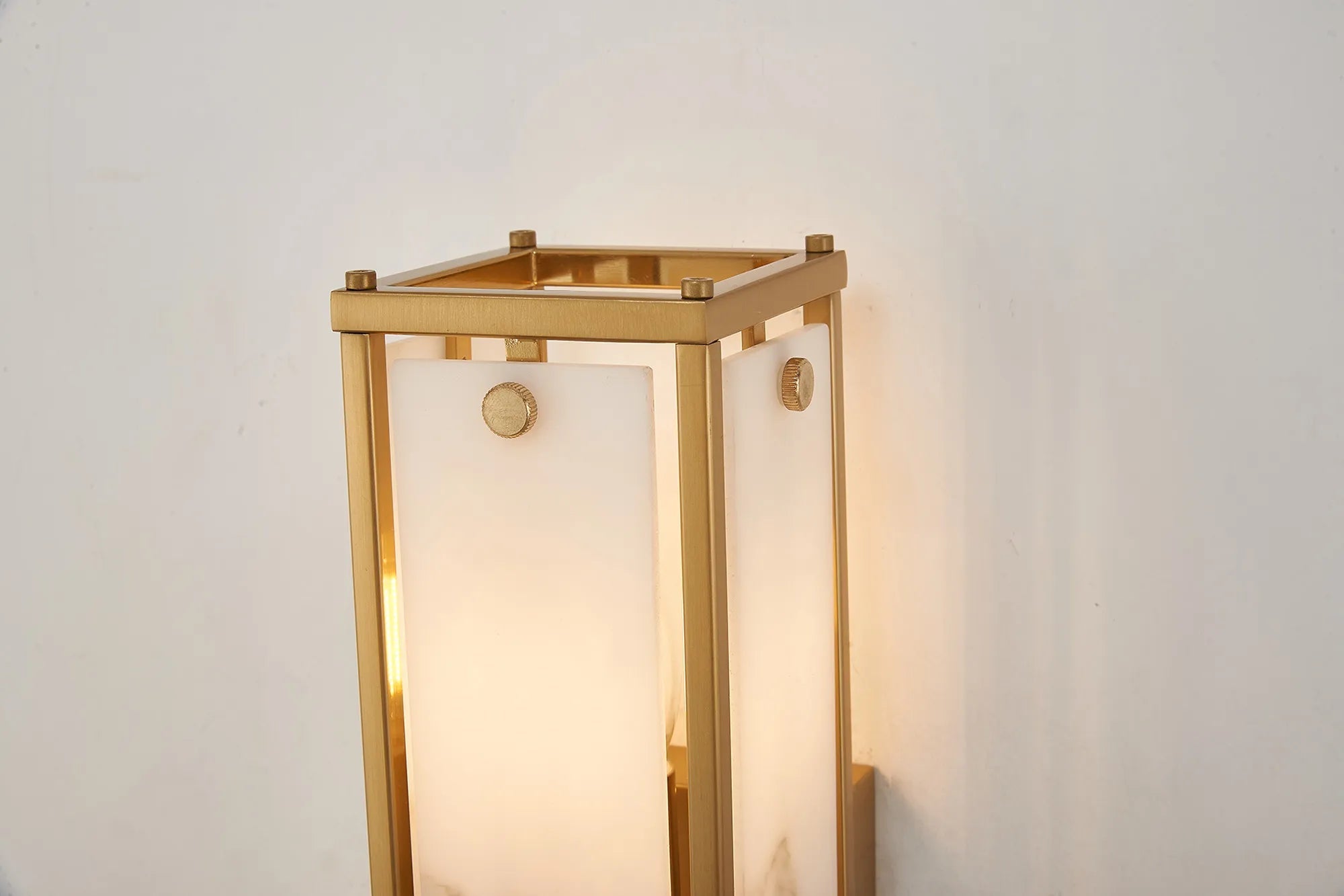 Luminosity Designs Ltd - Sherlock 40cm Rectangular Wall Light, 2 Light E14, IP44, Antique Brass with Faux Alabaster Glass - Luminosity Designs Ltd
