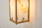 Luminosity Designs Ltd - Sherlock 40cm Rectangular Wall Light, 2 Light E14, IP44, Antique Brass with Faux Alabaster Glass - Luminosity Designs Ltd