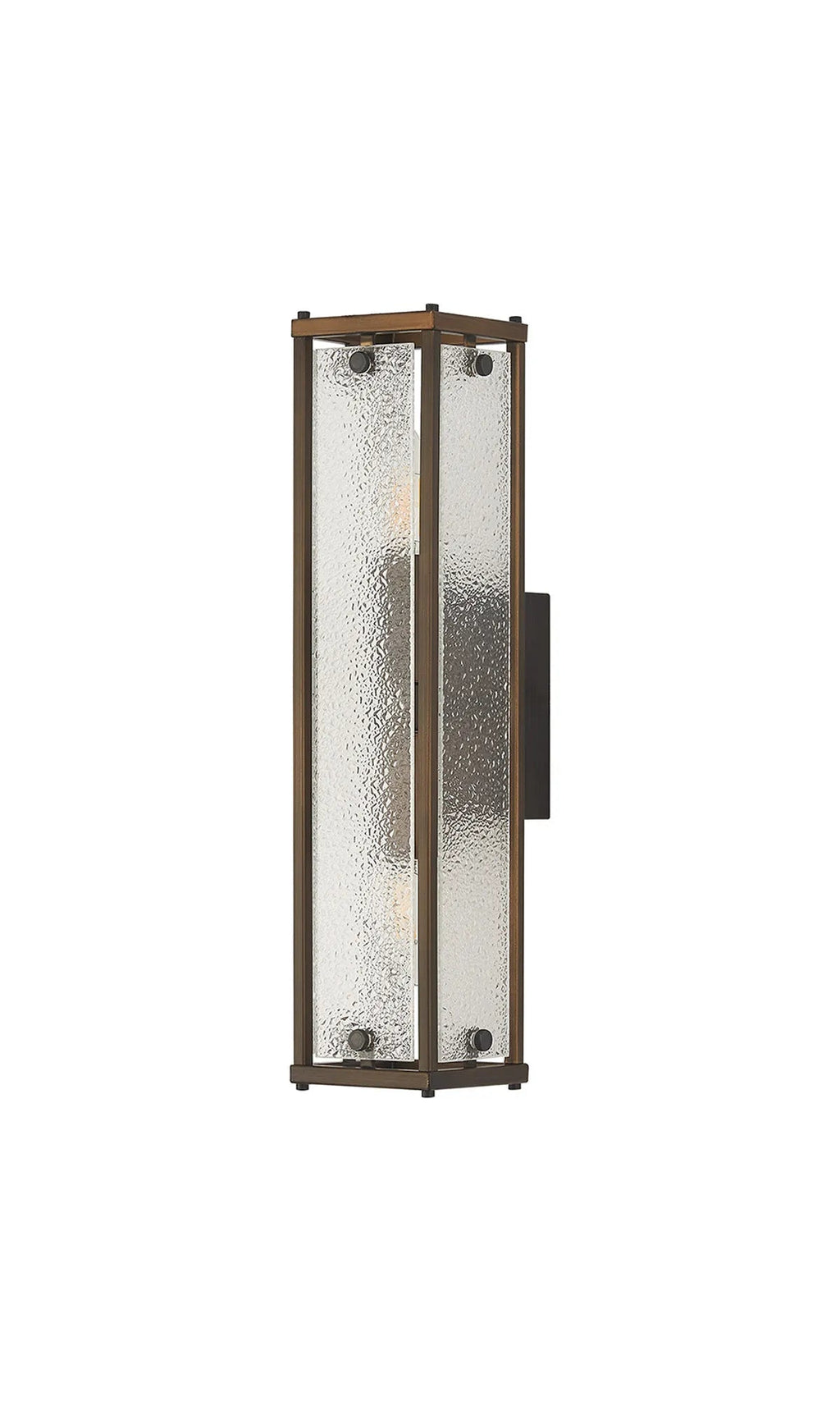 Luminosity Designs Ltd - Sherlock 40cm Rectangular Wall Light, 2 Light E14, IP44, Painted Bronze with Faux Alabaster Glass - Luminosity Designs Ltd