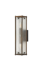 Luminosity Designs Ltd - Sherlock 40cm Rectangular Wall Light, 2 Light E14, IP44, Painted Bronze with Faux Alabaster Glass - Luminosity Designs Ltd