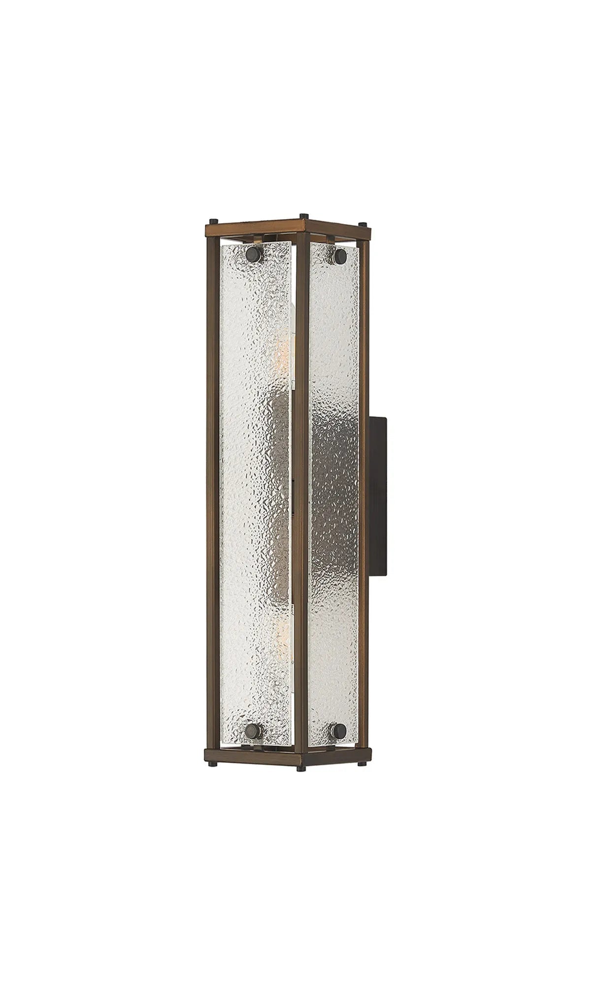 Luminosity Designs Ltd - Sherlock 40cm Rectangular Wall Light, 2 Light E14, IP44, Painted Bronze with Faux Alabaster Glass - Luminosity Designs Ltd