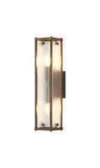 Luminosity Designs Ltd - Sherlock 40cm Rectangular Wall Light, 2 Light E14, IP44, Painted Bronze with Faux Alabaster Glass - Luminosity Designs Ltd