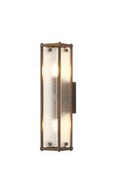 Luminosity Designs Ltd - Sherlock 40cm Rectangular Wall Light, 2 Light E14, IP44, Painted Bronze with Faux Alabaster Glass - Luminosity Designs Ltd