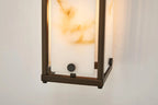 Luminosity Designs Ltd - Sherlock 40cm Rectangular Wall Light, 2 Light E14, IP44, Painted Bronze with Faux Alabaster Glass - Luminosity Designs Ltd