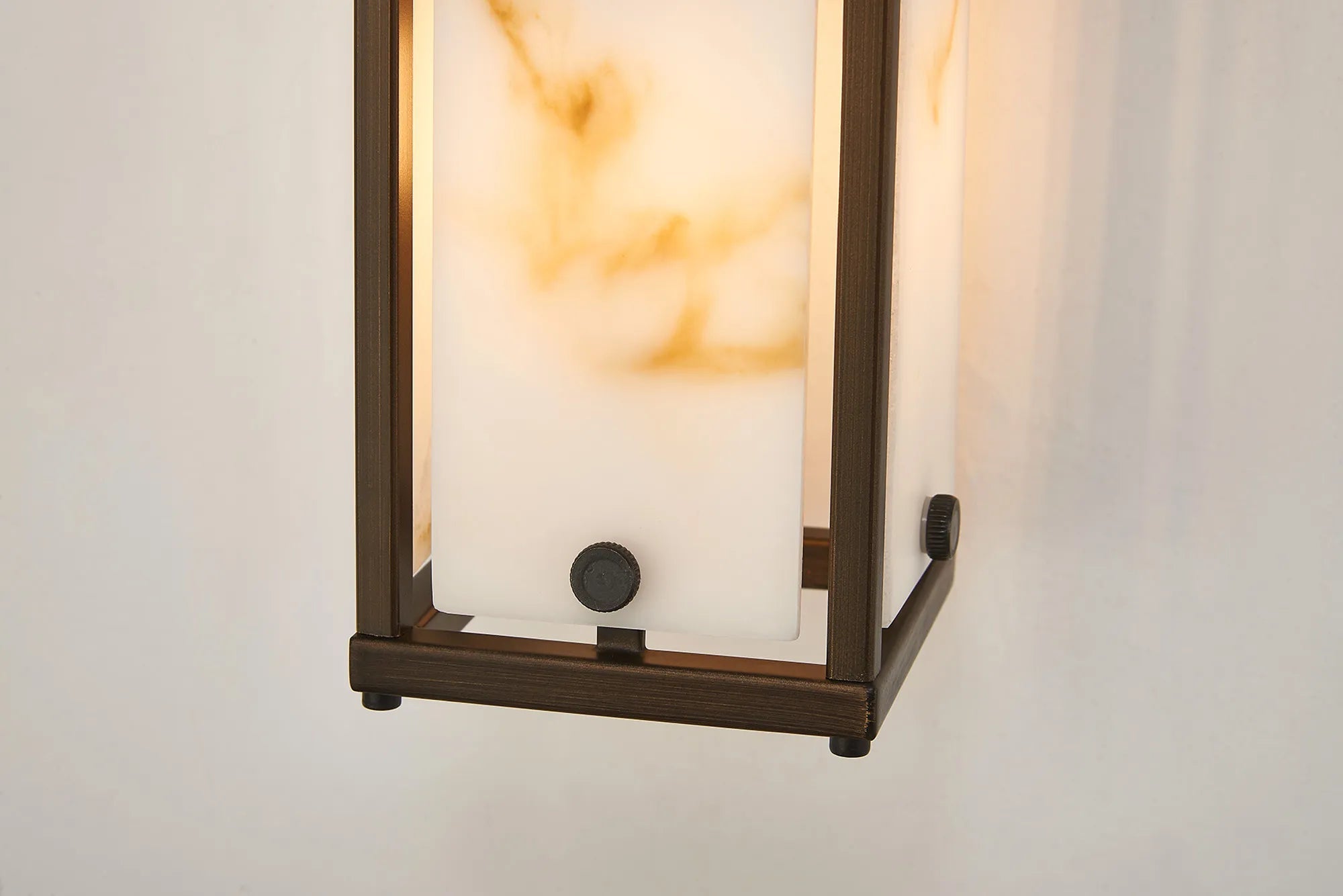 Luminosity Designs Ltd - Sherlock 40cm Rectangular Wall Light, 2 Light E14, IP44, Painted Bronze with Faux Alabaster Glass - Luminosity Designs Ltd