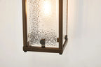 Luminosity Designs Ltd - Sherlock 40cm Rectangular Wall Light, 2 Light E14, IP44, Painted Bronze with Faux Alabaster Glass - Luminosity Designs Ltd