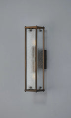 Luminosity Designs Ltd - Sherlock 40cm Rectangular Wall Light, 2 Light E14, IP44, Painted Bronze with Faux Alabaster Glass - Luminosity Designs Ltd