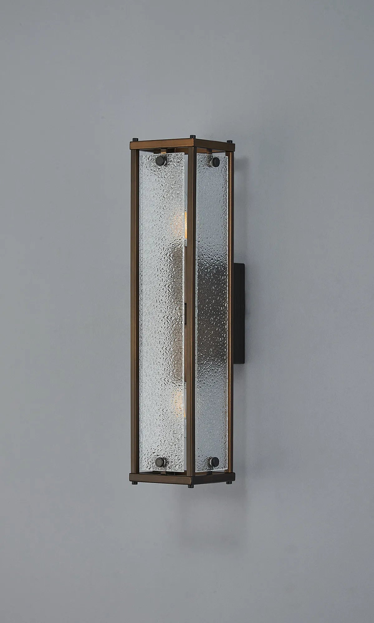 Luminosity Designs Ltd - Sherlock 40cm Rectangular Wall Light, 2 Light E14, IP44, Painted Bronze with Faux Alabaster Glass - Luminosity Designs Ltd
