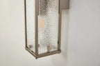 Luminosity Designs Ltd - Sherlock 40cm Rectangular Wall Light, 2 Light E14, IP44, Satin Nickel with Faux Alabaster Glass - Luminosity Designs Ltd