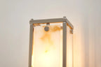 Luminosity Designs Ltd - Sherlock 40cm Rectangular Wall Light, 2 Light E14, IP44, Satin Nickel with Faux Alabaster Glass - Luminosity Designs Ltd