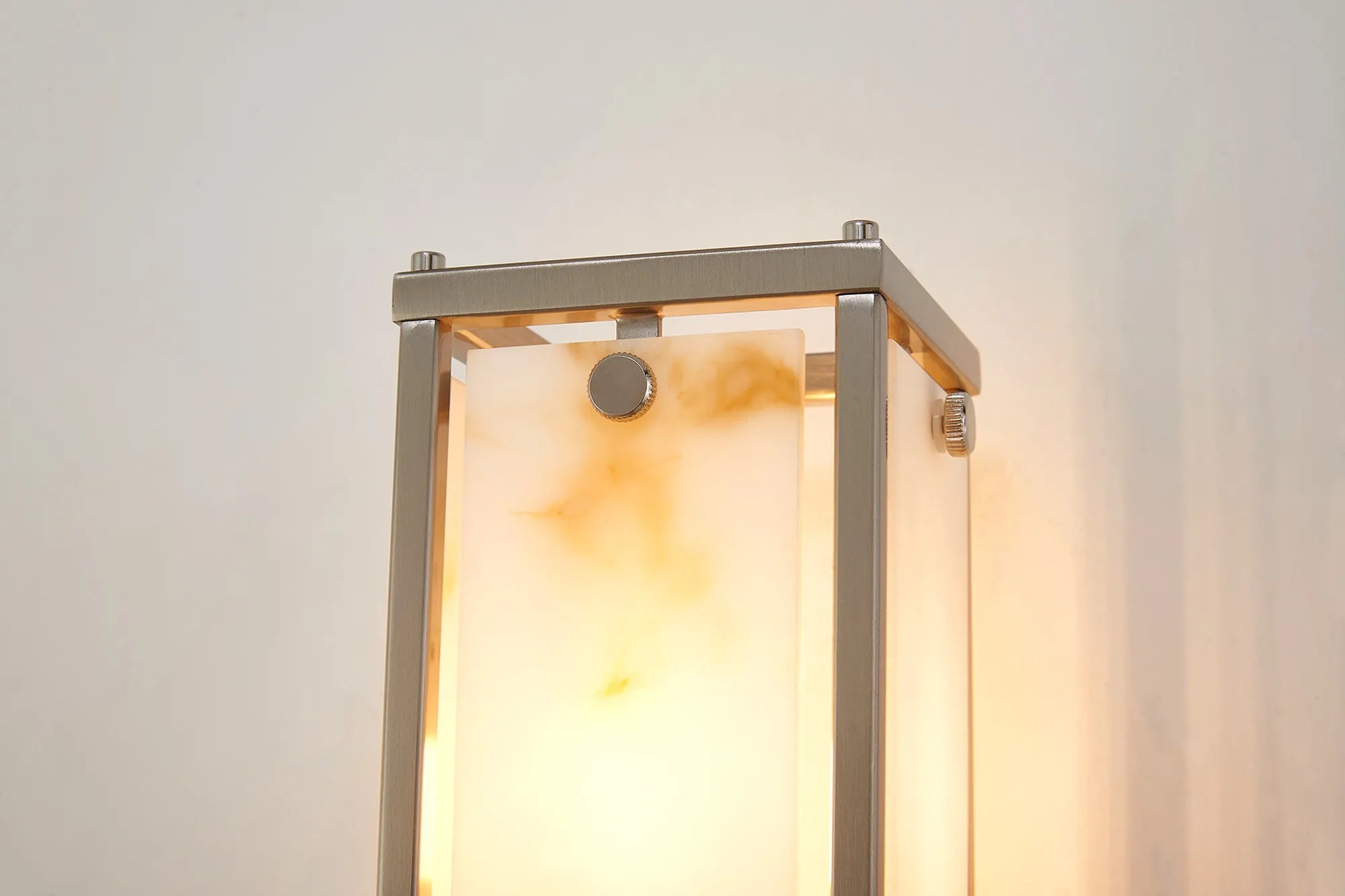 Luminosity Designs Ltd - Sherlock 40cm Rectangular Wall Light, 2 Light E14, IP44, Satin Nickel with Faux Alabaster Glass - Luminosity Designs Ltd