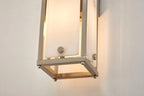 Luminosity Designs Ltd - Sherlock 40cm Rectangular Wall Light, 2 Light E14, IP44, Satin Nickel with Faux Alabaster Glass - Luminosity Designs Ltd