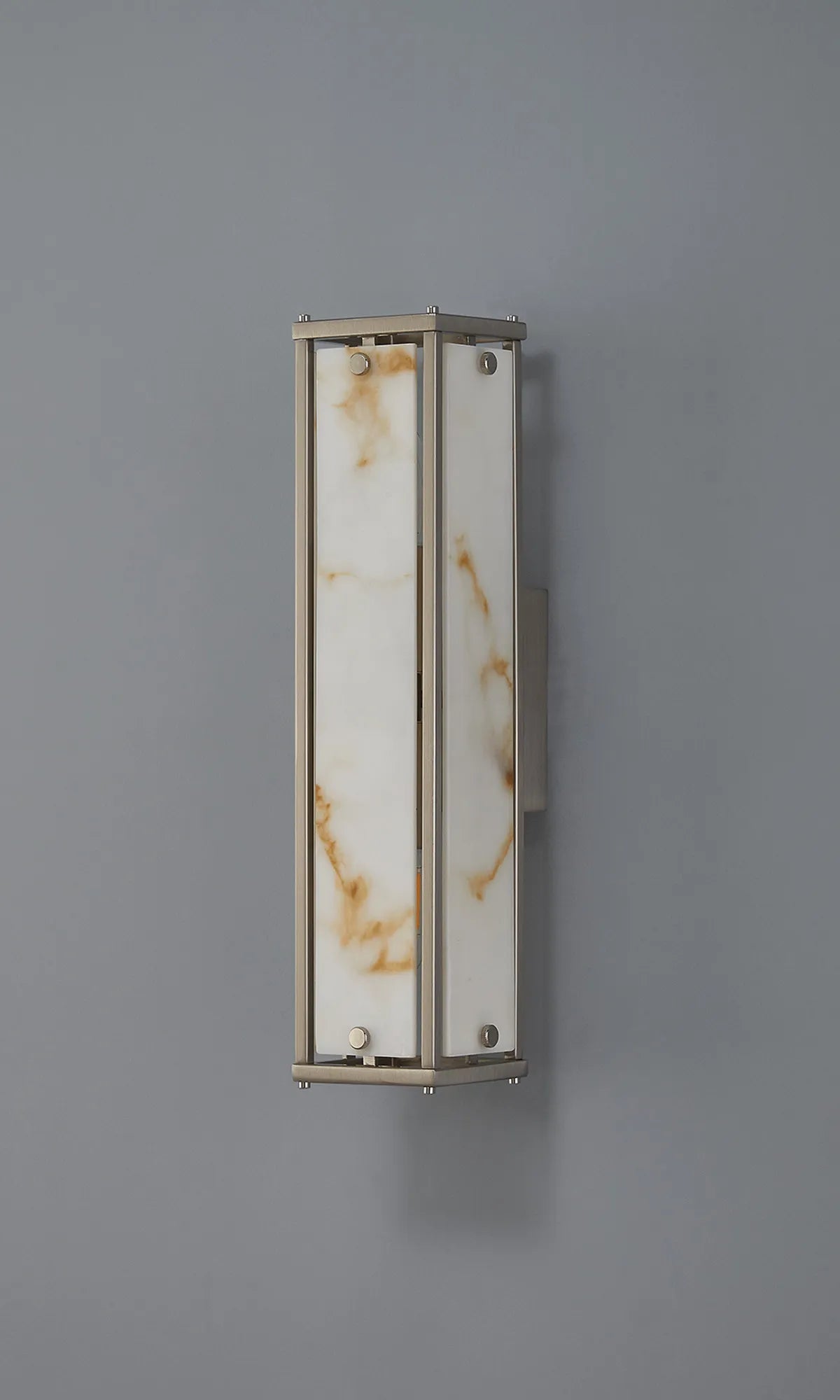 Luminosity Designs Ltd - Sherlock 40cm Rectangular Wall Light, 2 Light E14, IP44, Satin Nickel with Faux Alabaster Glass - Luminosity Designs Ltd