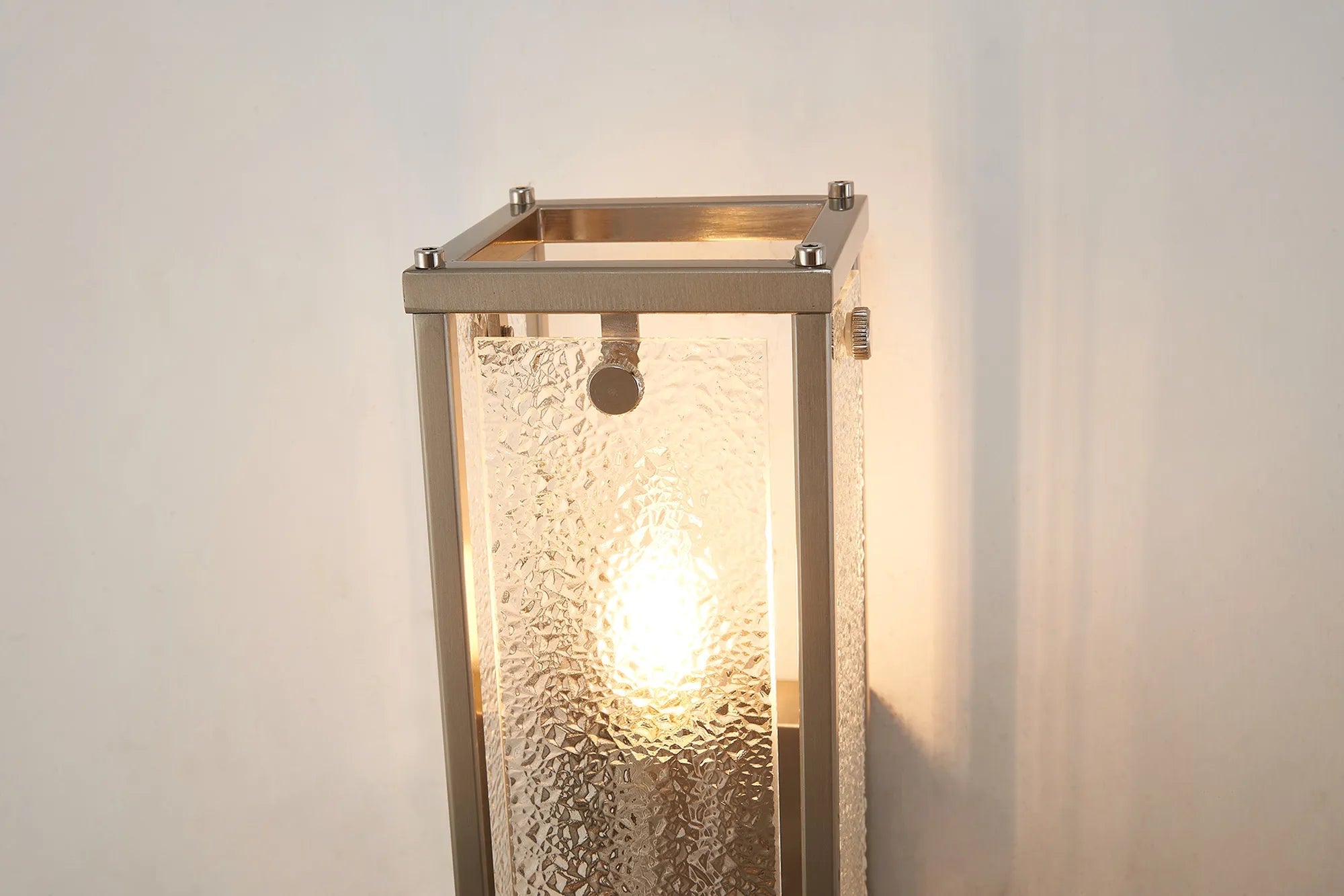 Luminosity Designs Ltd - Sherlock 40cm Rectangular Wall Light, 2 Light E14, IP44, Satin Nickel with Faux Alabaster Glass - Luminosity Designs Ltd