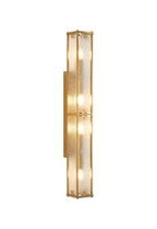 Luminosity Designs Ltd - Sherlock 75cm Rectangular Wall Light, 4 Light E14, IP44, Antique Brass with Faux Alabaster Glass - Luminosity Designs Ltd