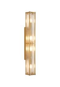 Luminosity Designs Ltd - Sherlock 75cm Rectangular Wall Light, 4 Light E14, IP44, Antique Brass with Faux Alabaster Glass - Luminosity Designs Ltd