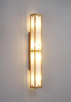 Luminosity Designs Ltd - Sherlock 75cm Rectangular Wall Light, 4 Light E14, IP44, Antique Brass with Faux Alabaster Glass - Luminosity Designs Ltd