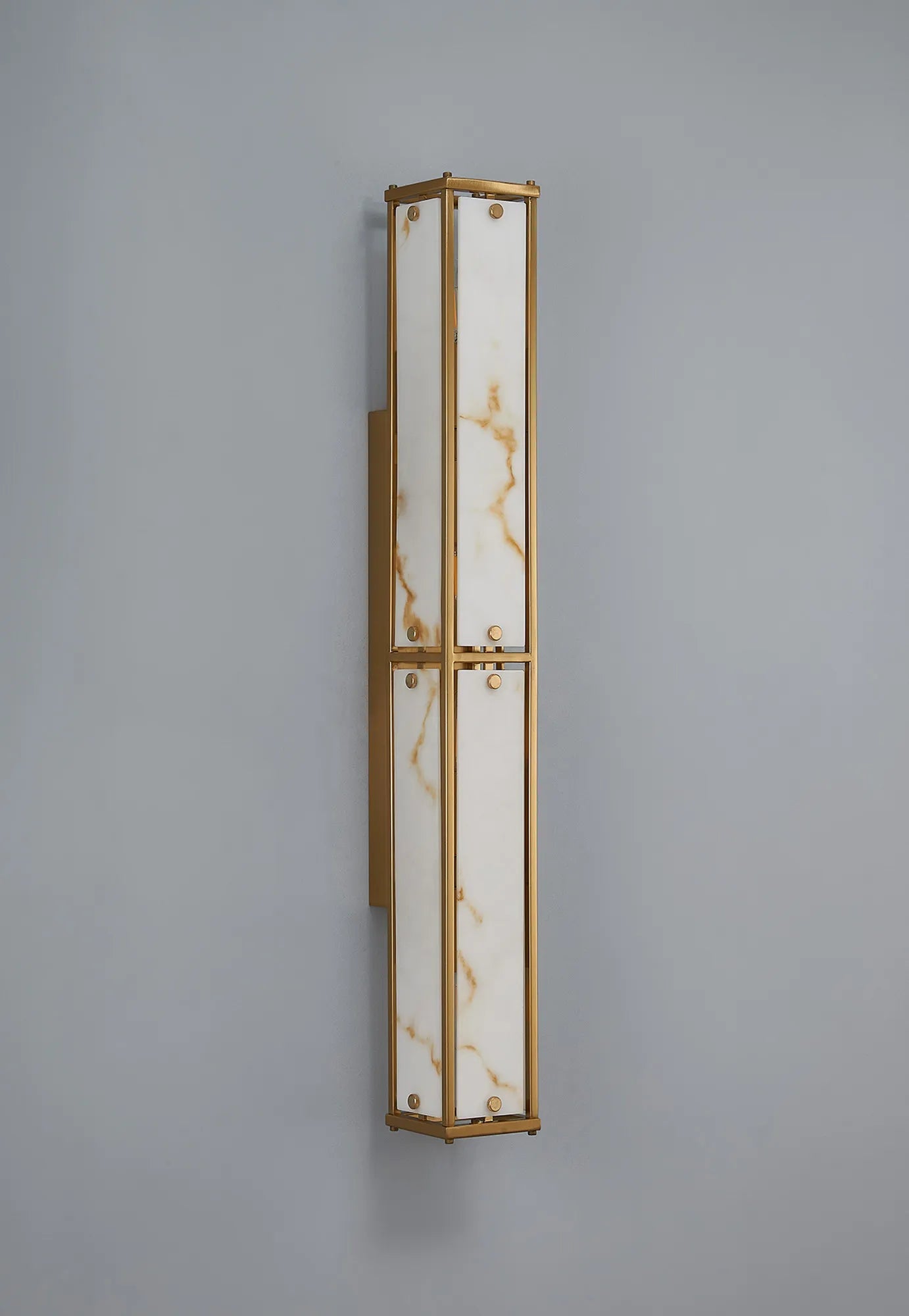 Luminosity Designs Ltd - Sherlock 75cm Rectangular Wall Light, 4 Light E14, IP44, Antique Brass with Faux Alabaster Glass - Luminosity Designs Ltd