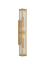 Luminosity Designs Ltd - Sherlock 75cm Rectangular Wall Light, 4 Light E14, IP44, Antique Brass with Faux Alabaster Glass - Luminosity Designs Ltd