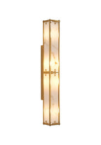 Luminosity Designs Ltd - Sherlock 75cm Rectangular Wall Light, 4 Light E14, IP44, Antique Brass with Faux Alabaster Glass - Luminosity Designs Ltd