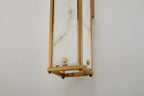 Luminosity Designs Ltd - Sherlock 75cm Rectangular Wall Light, 4 Light E14, IP44, Antique Brass with Faux Alabaster Glass - Luminosity Designs Ltd
