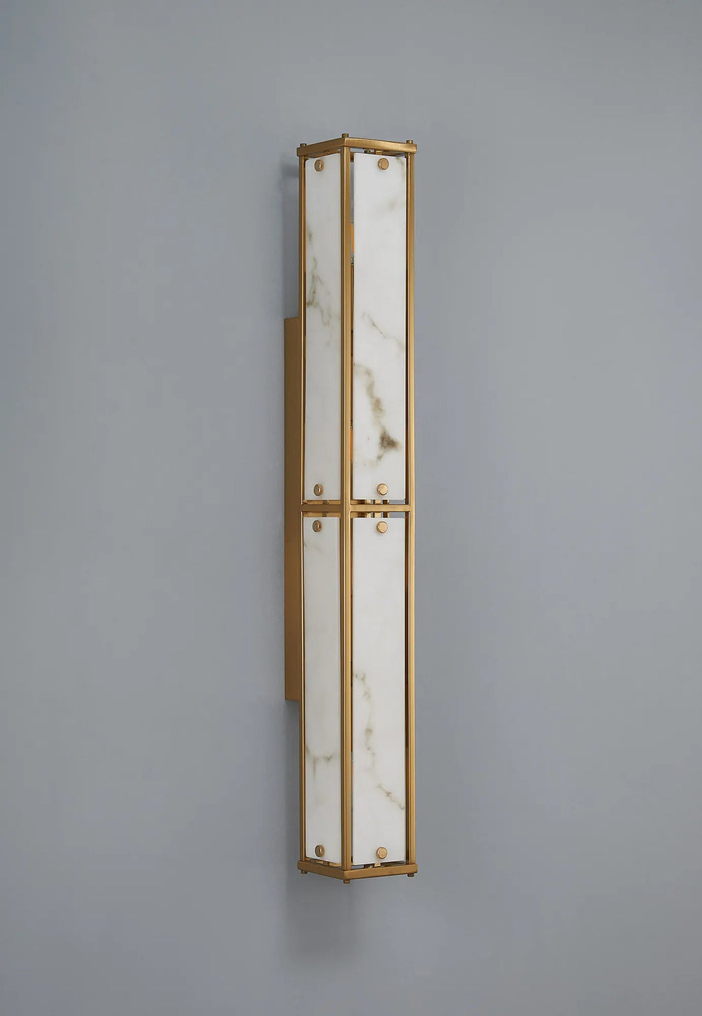 Luminosity Designs Ltd - Sherlock 75cm Rectangular Wall Light, 4 Light E14, IP44, Antique Brass with Faux Alabaster Glass - Luminosity Designs Ltd