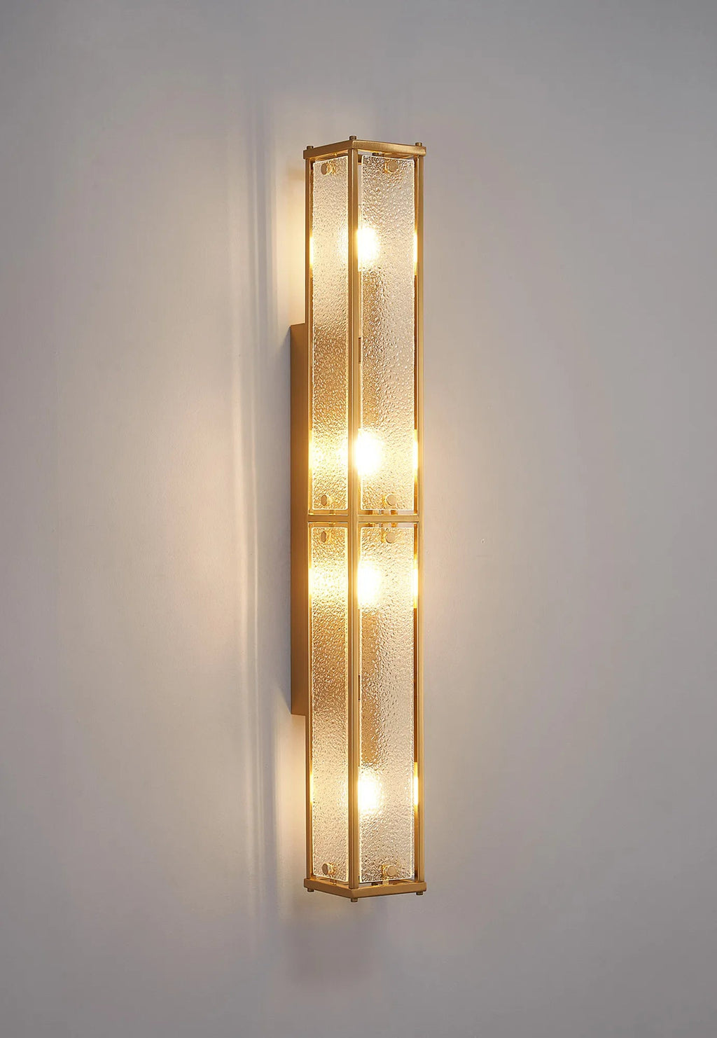 Luminosity Designs Ltd - Sherlock 75cm Rectangular Wall Light, 4 Light E14, IP44, Antique Brass with Faux Alabaster Glass - Luminosity Designs Ltd