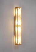 Luminosity Designs Ltd - Sherlock 75cm Rectangular Wall Light, 4 Light E14, IP44, Antique Brass with Faux Alabaster Glass - Luminosity Designs Ltd