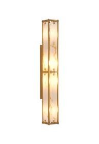 Luminosity Designs Ltd - Sherlock 75cm Rectangular Wall Light, 4 Light E14, IP44, Antique Brass with Faux Alabaster Glass - Luminosity Designs Ltd