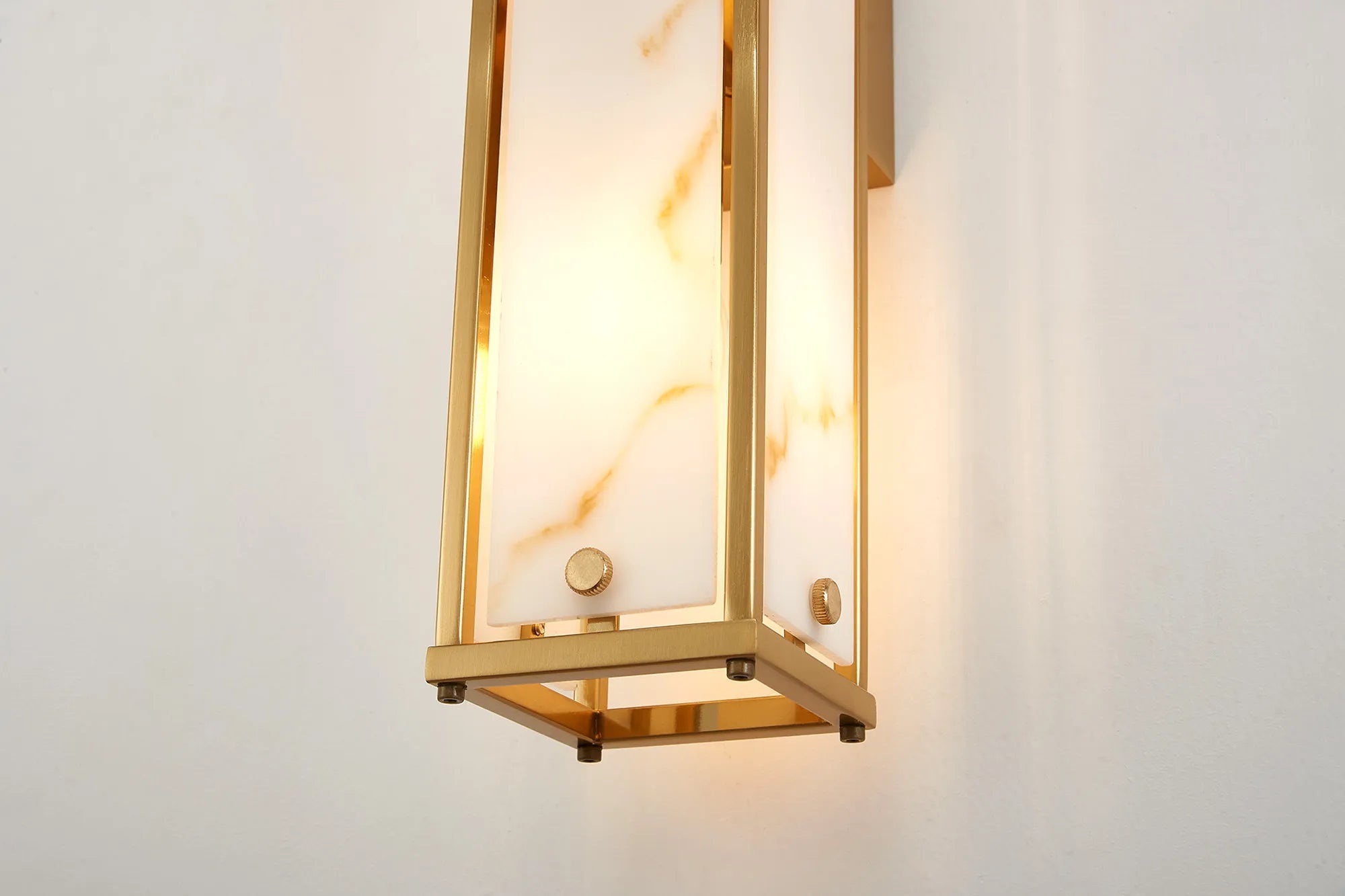 Luminosity Designs Ltd - Sherlock 75cm Rectangular Wall Light, 4 Light E14, IP44, Antique Brass with Faux Alabaster Glass - Luminosity Designs Ltd