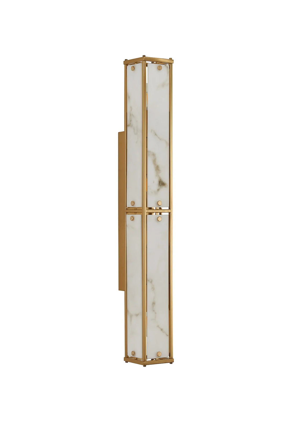 Luminosity Designs Ltd - Sherlock 75cm Rectangular Wall Light, 4 Light E14, IP44, Antique Brass with Faux Alabaster Glass - Luminosity Designs Ltd
