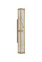 Luminosity Designs Ltd - Sherlock 75cm Rectangular Wall Light, 4 Light E14, IP44, Antique Brass with Faux Alabaster Glass - Luminosity Designs Ltd