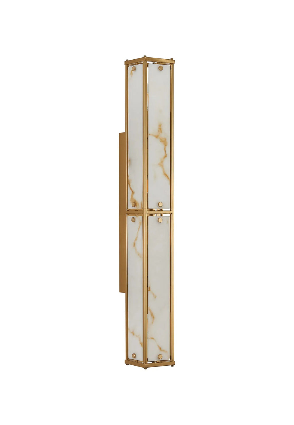 Luminosity Designs Ltd - Sherlock 75cm Rectangular Wall Light, 4 Light E14, IP44, Antique Brass with Faux Alabaster Glass - Luminosity Designs Ltd