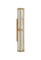Luminosity Designs Ltd - Sherlock 75cm Rectangular Wall Light, 4 Light E14, IP44, Antique Brass with Faux Alabaster Glass - Luminosity Designs Ltd