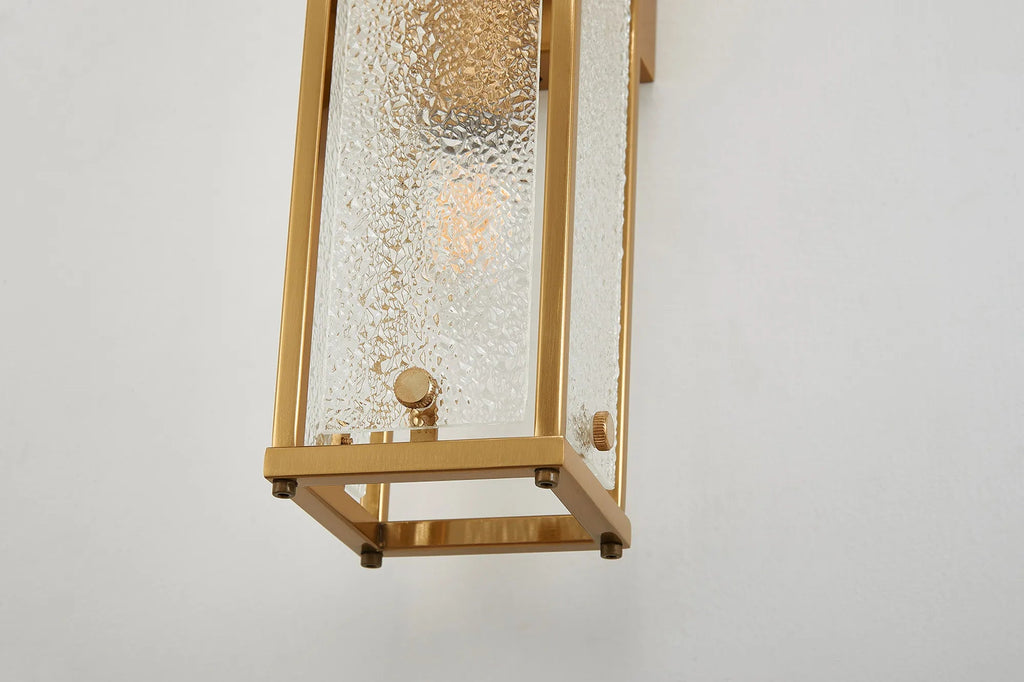 Luminosity Designs Ltd - Sherlock 75cm Rectangular Wall Light, 4 Light E14, IP44, Antique Brass with Faux Alabaster Glass - Luminosity Designs Ltd