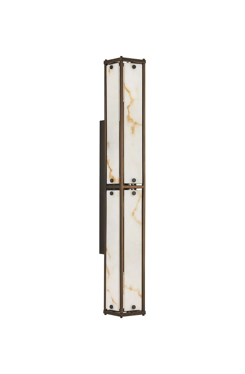 Luminosity Designs Ltd - Sherlock 75cm Rectangular Wall Light, 4 Light E14, IP44, Painted Bronze with Faux Alabaster Glass - Luminosity Designs Ltd