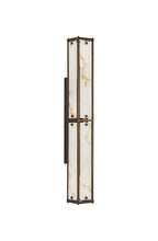 Luminosity Designs Ltd - Sherlock 75cm Rectangular Wall Light, 4 Light E14, IP44, Painted Bronze with Faux Alabaster Glass - Luminosity Designs Ltd