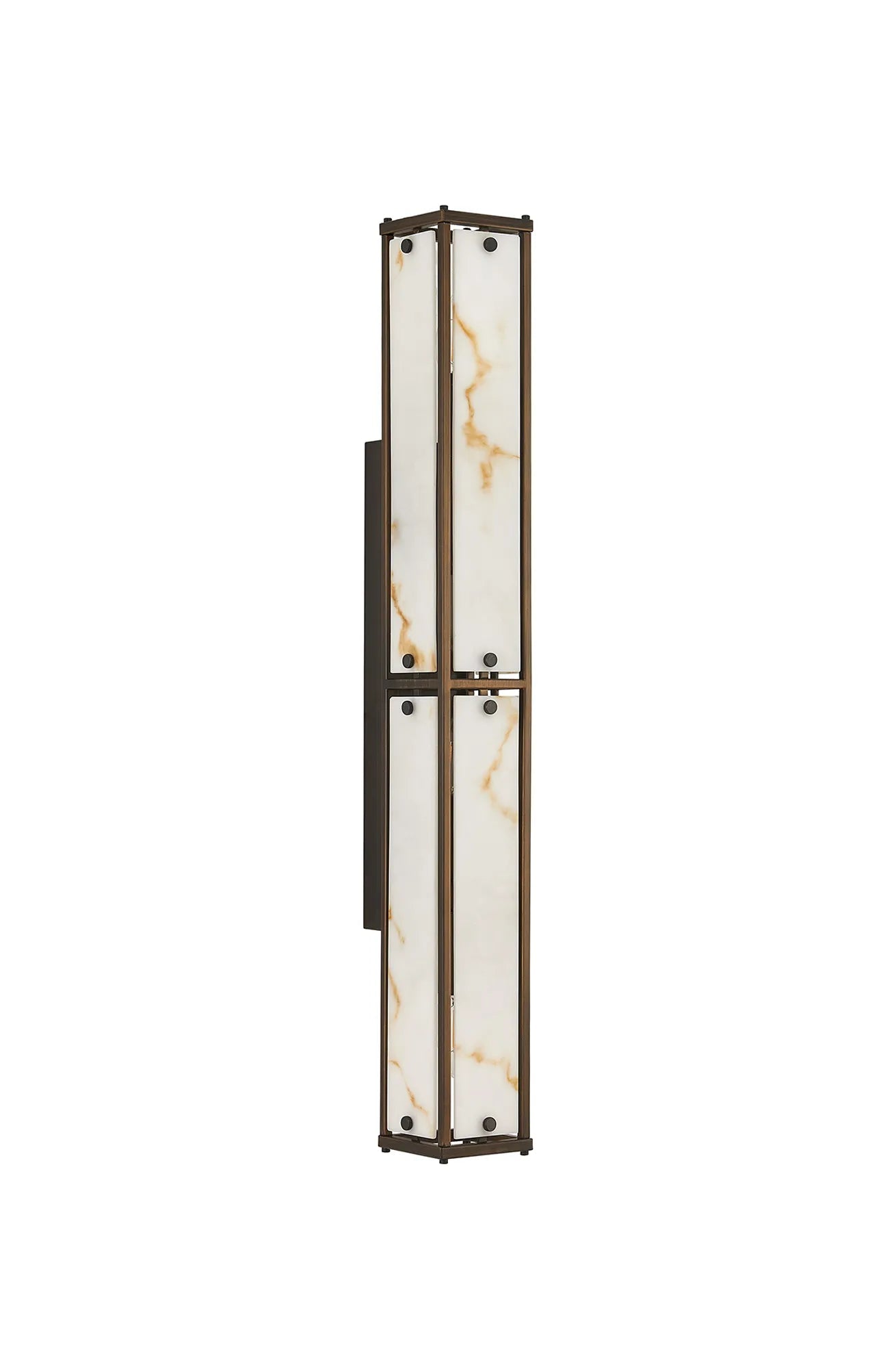 Luminosity Designs Ltd - Sherlock 75cm Rectangular Wall Light, 4 Light E14, IP44, Painted Bronze with Faux Alabaster Glass - Luminosity Designs Ltd