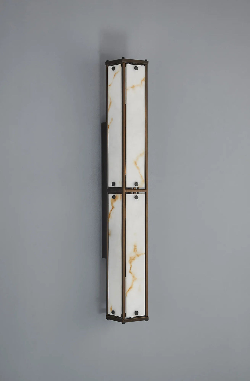 Luminosity Designs Ltd - Sherlock 75cm Rectangular Wall Light, 4 Light E14, IP44, Painted Bronze with Faux Alabaster Glass - Luminosity Designs Ltd