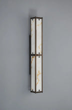 Luminosity Designs Ltd - Sherlock 75cm Rectangular Wall Light, 4 Light E14, IP44, Painted Bronze with Faux Alabaster Glass - Luminosity Designs Ltd