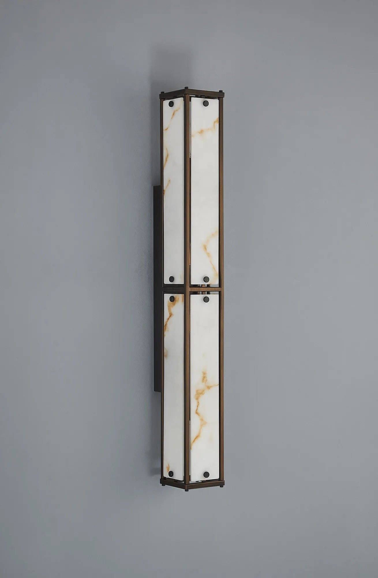 Luminosity Designs Ltd - Sherlock 75cm Rectangular Wall Light, 4 Light E14, IP44, Painted Bronze with Faux Alabaster Glass - Luminosity Designs Ltd