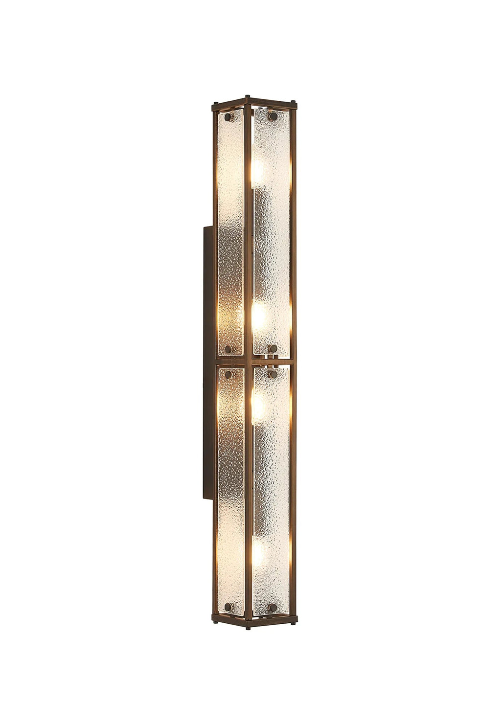 Luminosity Designs Ltd - Sherlock 75cm Rectangular Wall Light, 4 Light E14, IP44, Painted Bronze with Faux Alabaster Glass - Luminosity Designs Ltd