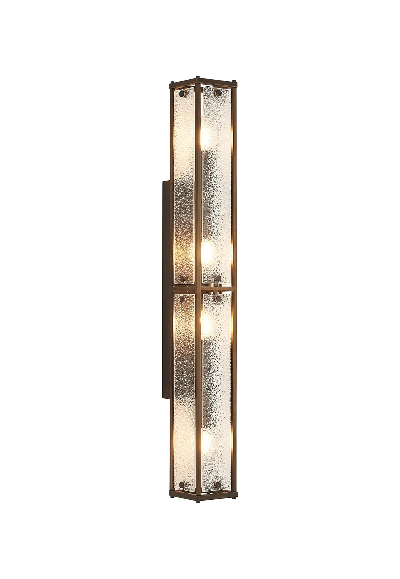 Luminosity Designs Ltd - Sherlock 75cm Rectangular Wall Light, 4 Light E14, IP44, Painted Bronze with Faux Alabaster Glass - Luminosity Designs Ltd