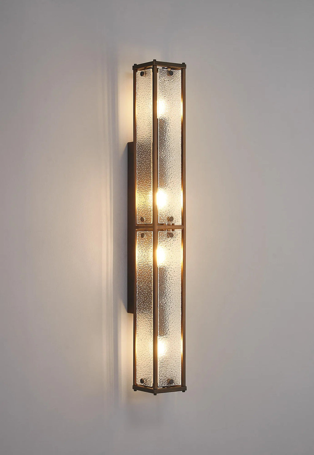 Luminosity Designs Ltd - Sherlock 75cm Rectangular Wall Light, 4 Light E14, IP44, Painted Bronze with Faux Alabaster Glass - Luminosity Designs Ltd
