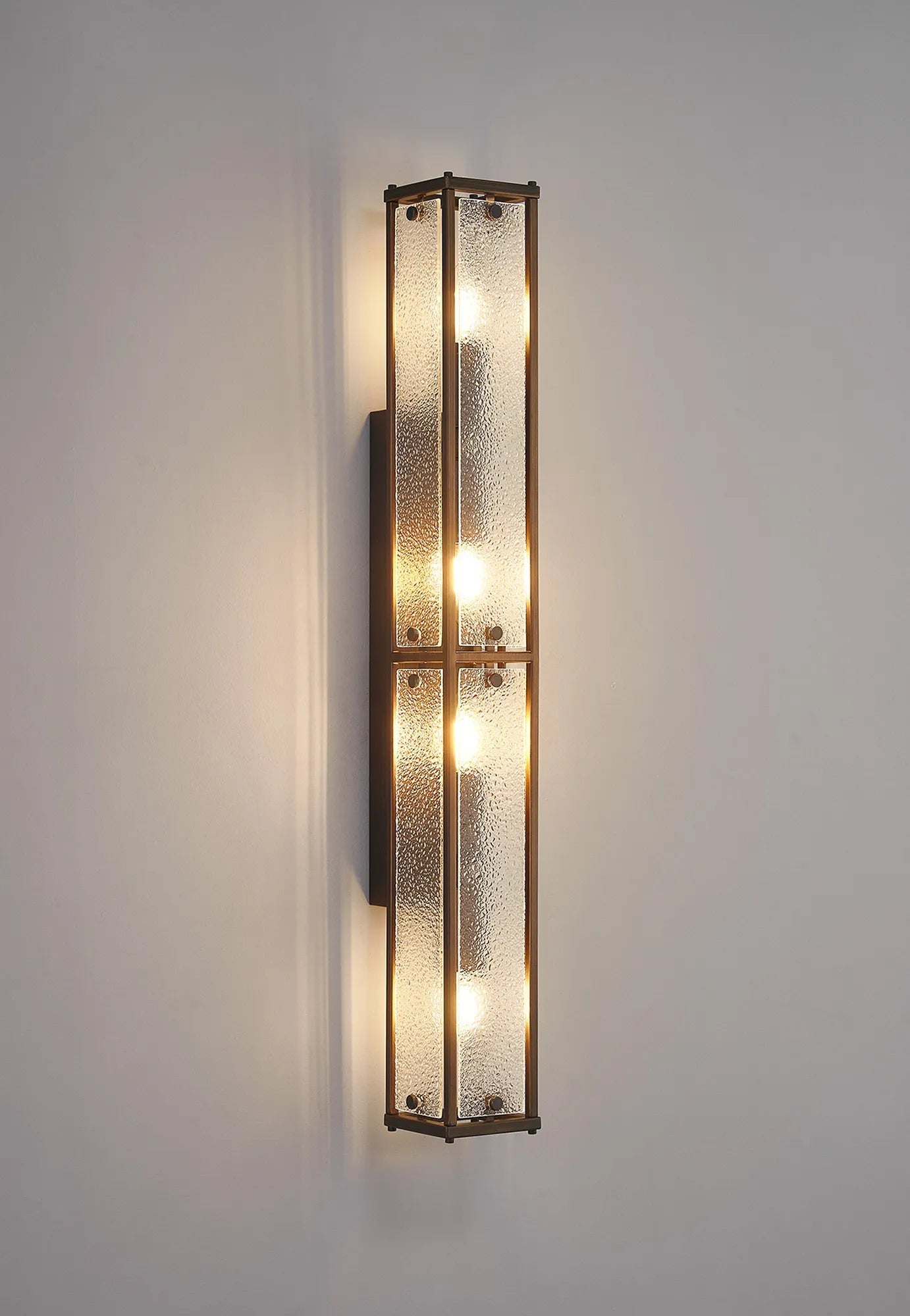 Luminosity Designs Ltd - Sherlock 75cm Rectangular Wall Light, 4 Light E14, IP44, Painted Bronze with Faux Alabaster Glass - Luminosity Designs Ltd