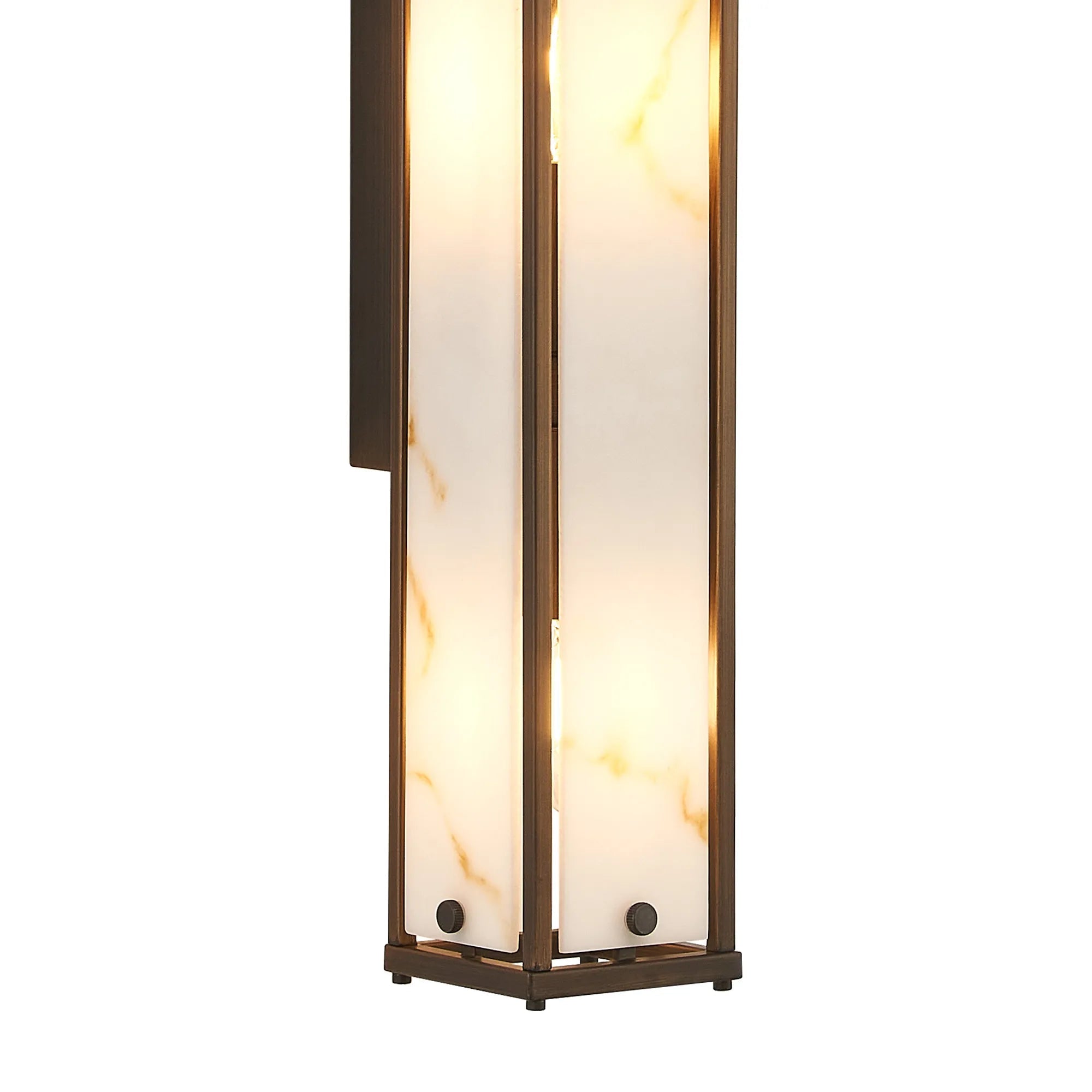 Luminosity Designs Ltd - Sherlock 75cm Rectangular Wall Light, 4 Light E14, IP44, Painted Bronze with Faux Alabaster Glass - Luminosity Designs Ltd