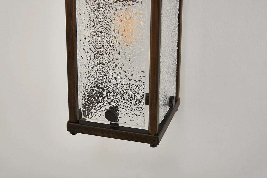 Luminosity Designs Ltd - Sherlock 75cm Rectangular Wall Light, 4 Light E14, IP44, Painted Bronze with Faux Alabaster Glass - Luminosity Designs Ltd