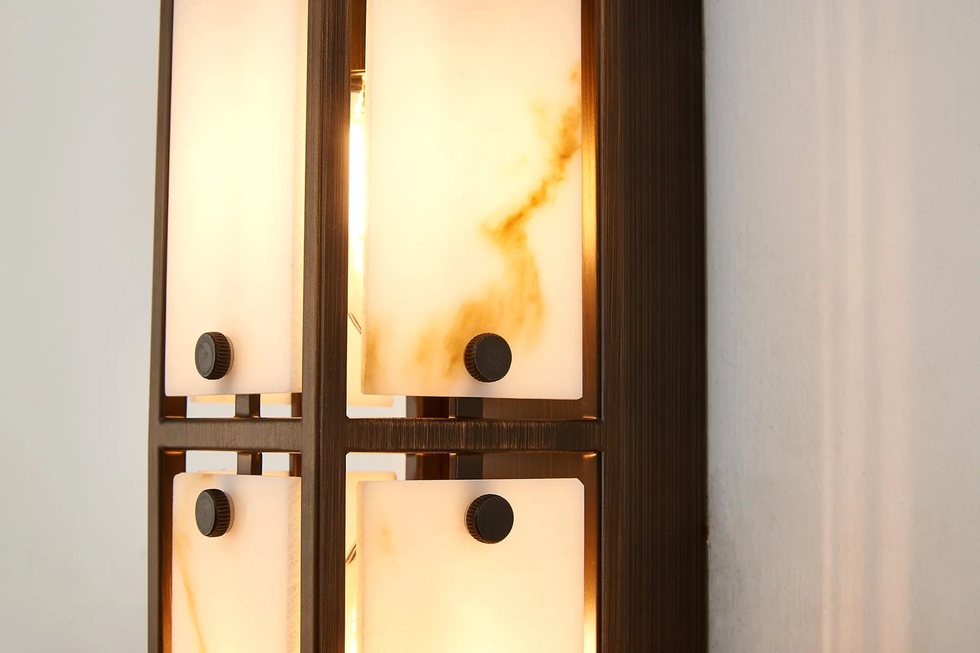 Luminosity Designs Ltd - Sherlock 75cm Rectangular Wall Light, 4 Light E14, IP44, Painted Bronze with Faux Alabaster Glass - Luminosity Designs Ltd