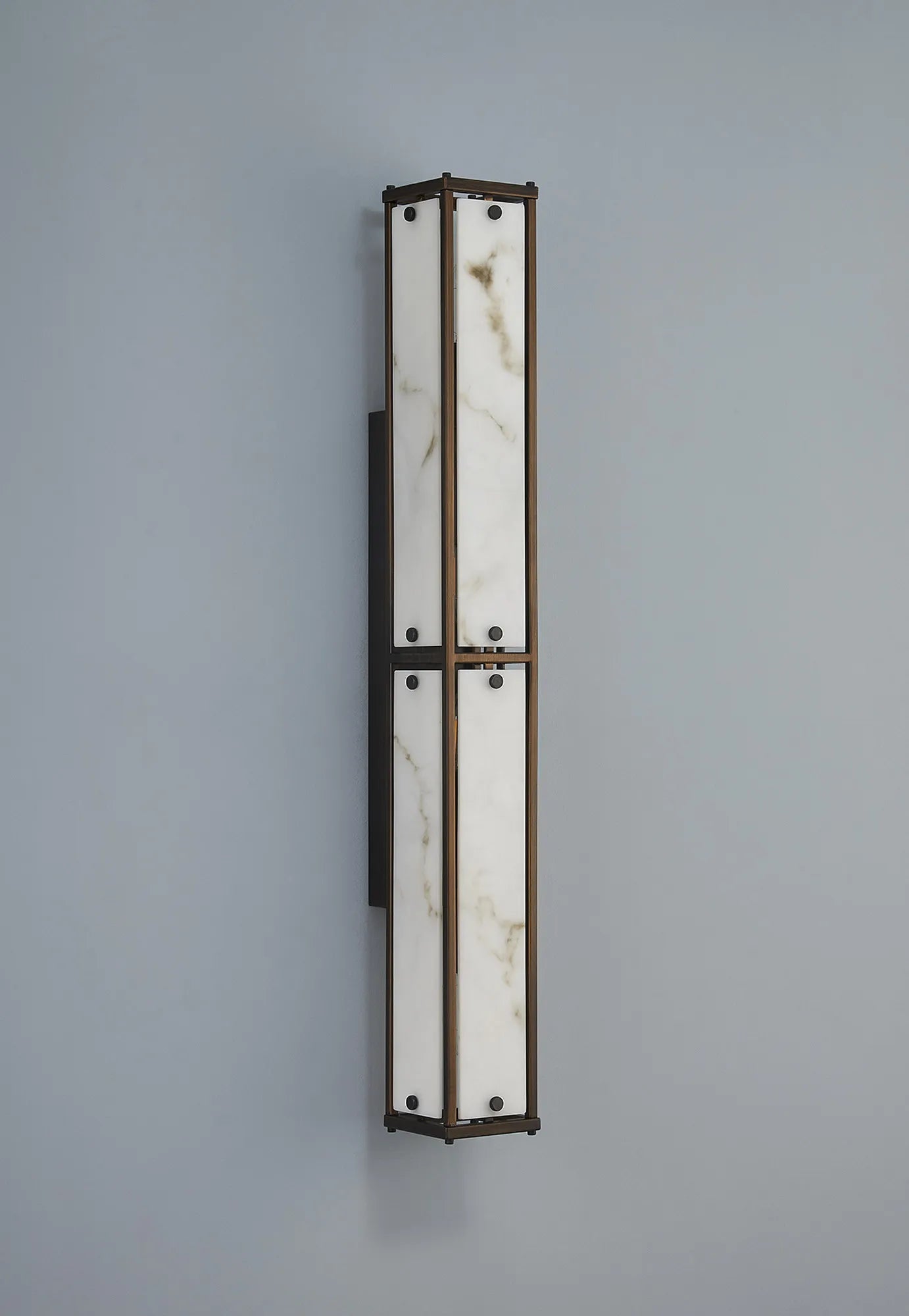 Luminosity Designs Ltd - Sherlock 75cm Rectangular Wall Light, 4 Light E14, IP44, Painted Bronze with Faux Alabaster Glass - Luminosity Designs Ltd